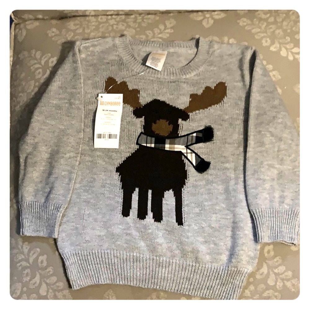 Gymboree Moose Crewneck Sweater. NWT.